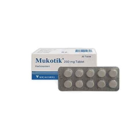 Mukotik Carbocisteine (mucodyne) 250 Mg 50 Tablets